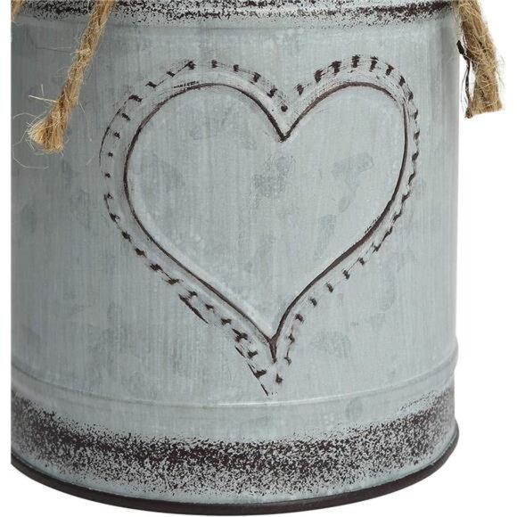 Shabby Chic Milk Can Galvanized Vase Metal Jug French Rustic Bucket Farmhouse - Picture 5 of 7
